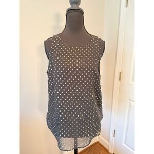 J. Crew Black and Gold Textured Tank Top